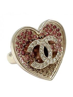 Chanel Ring Heart Gradation Coco Mark Accessories GP Color